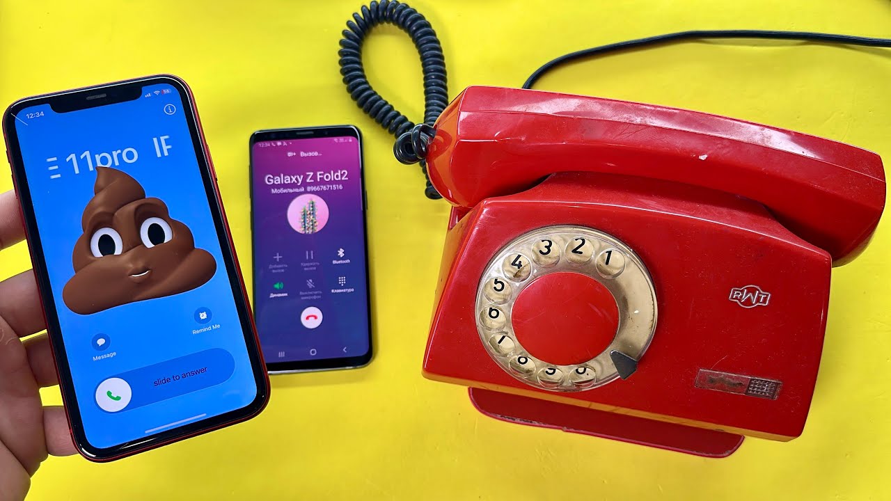 Incoming Call iPhone 11 vs Samsung S9 vs OLD Phone Red RWT/ Timer
