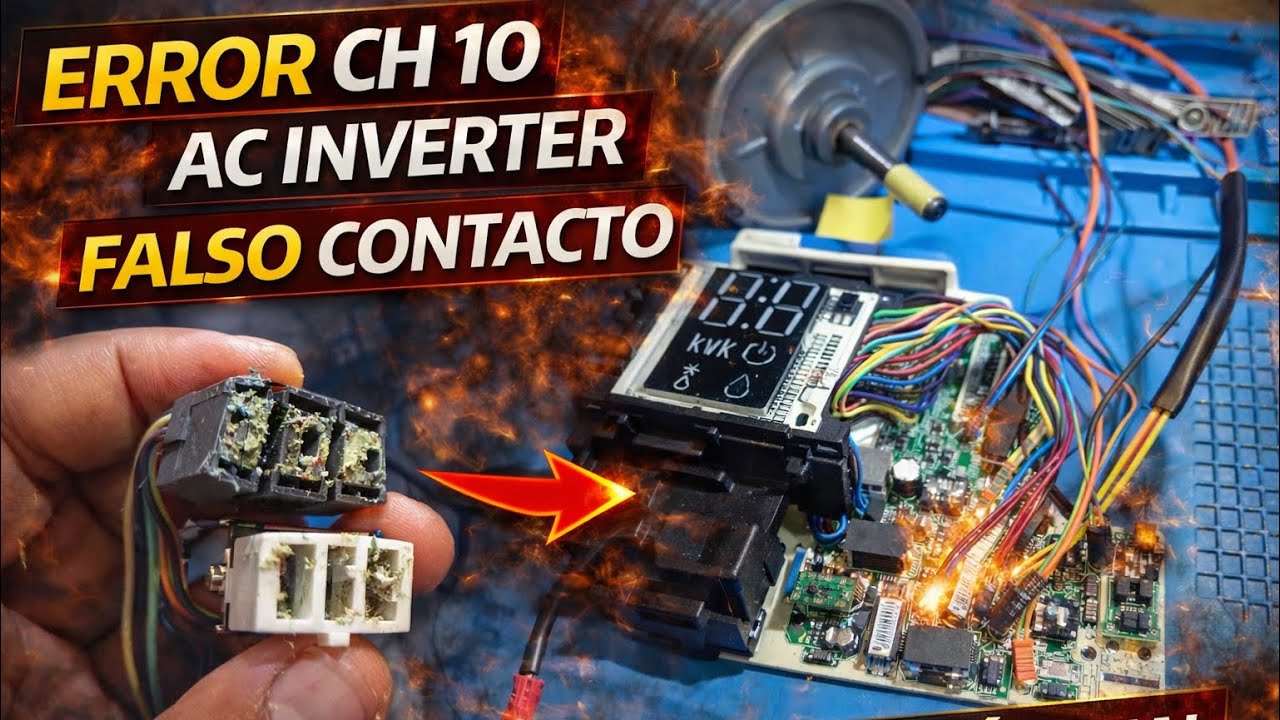 Error CH 10 en aire acondicionado Inverter. Falla real en motor FAN BLDC (solución práctica)