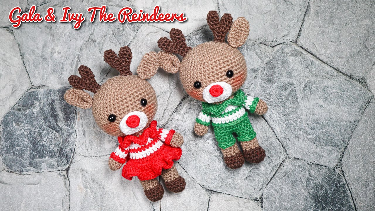 GALA & IVY THE REINDEERS | HEAD, EARS, ANTLERS, MUZZLE, NOSE | MAKING AMIGURUMI CROCHET DOLL