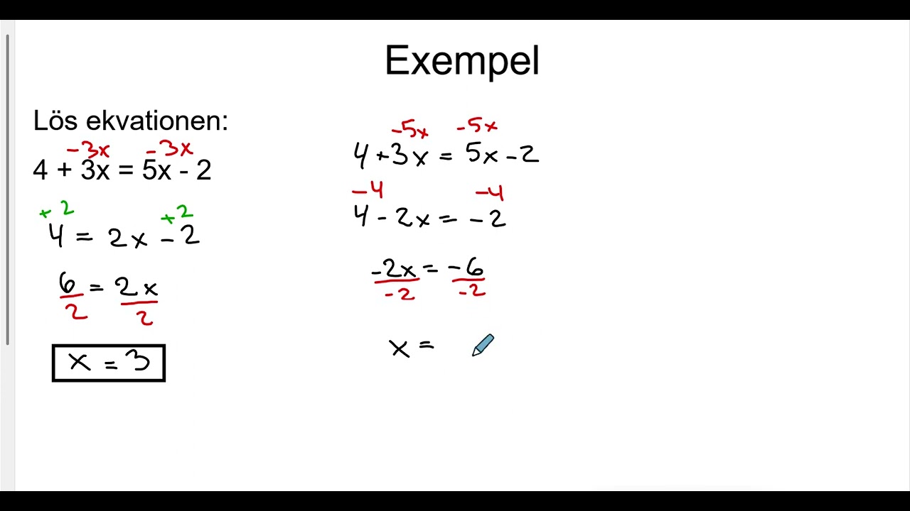 Matematik nivå 1b: (Linjära) ekvationer