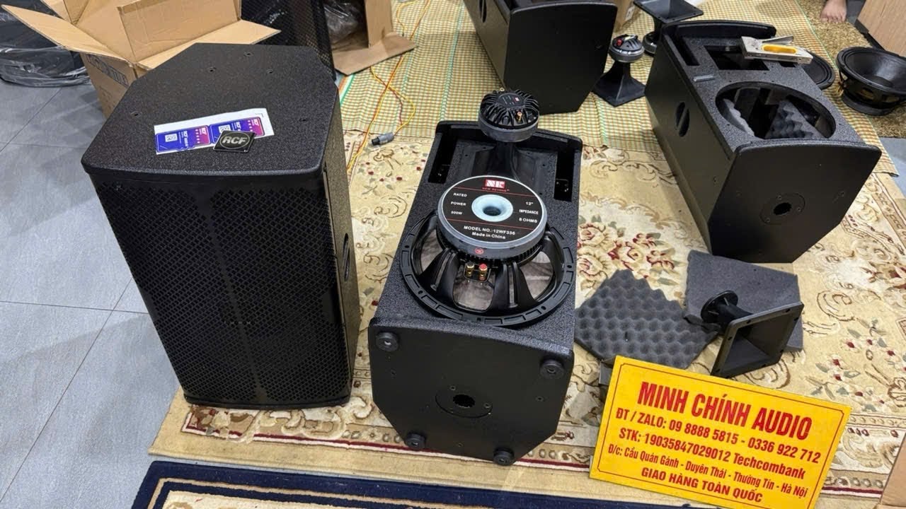 Dựng Loa Full 30 RCF, bass + treble NR 12wf336, chơi karaoke tiếng cực hay, gi&aacute; &ecirc;m, zalo 0988885815