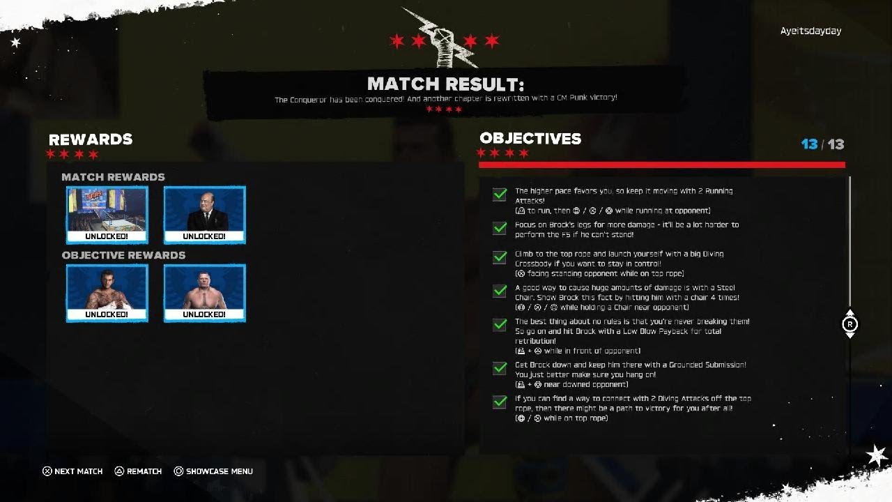 WWE 2K26|CM Punk vs Brock Lesnar Walkthrough #7