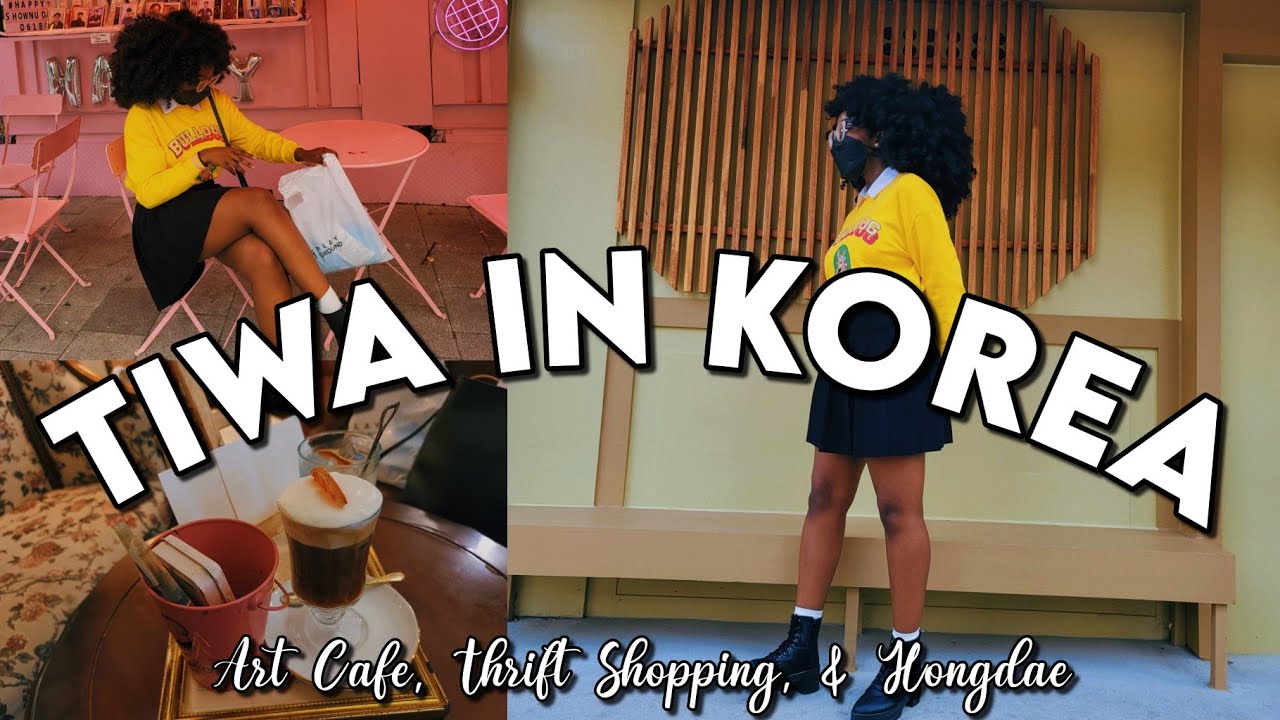 A Day in the Life Exploring Hongdae, A Painting Cafe, & Thrift Shopping in Seoul | Black in Korea
