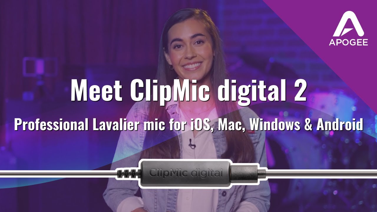 Представляем Apogee ClipMic digital 2 — профессиональный петличный микрофон для iOS, Mac, Windows...