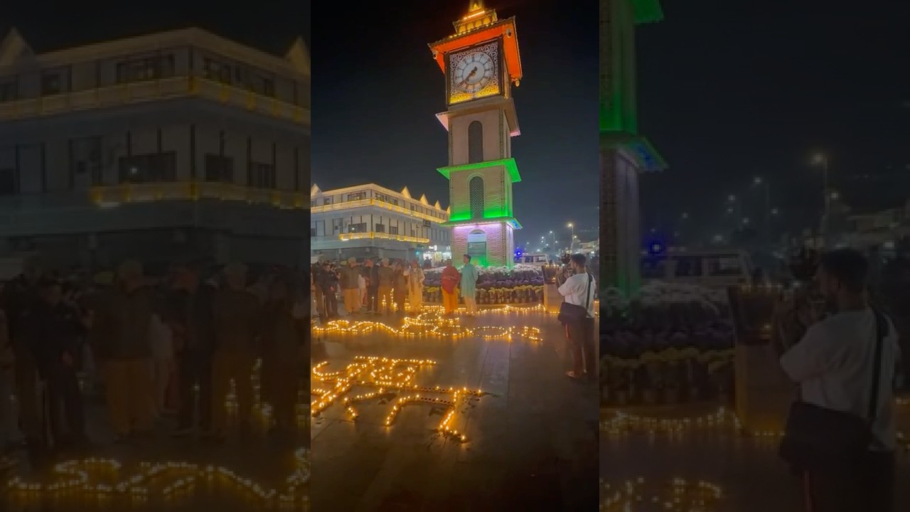 Lal Chowk Ghantaghar Shines for Diwali 2025 ✨ |Beautiful Kashmir Gets Even More Beautiful 🕉️#diwali