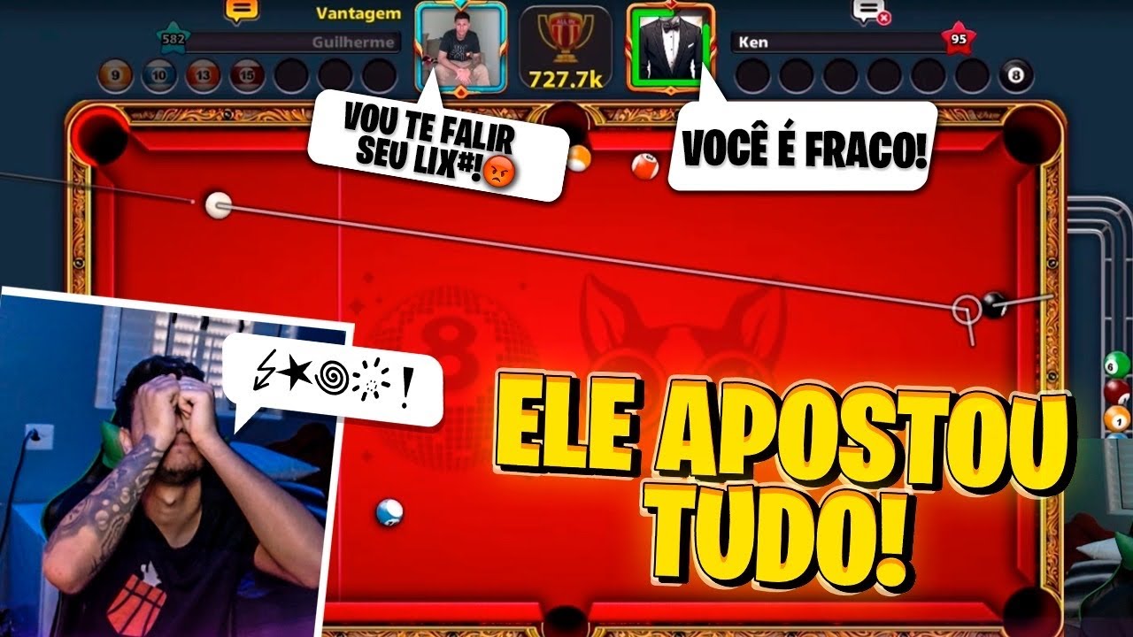 O GRINGO ME HUMILHOU?!? ELE APOSTOU *TODAS* AS FICHAS E NO FINAL ACONTECEU ISSO 😂 8 BALL POOL