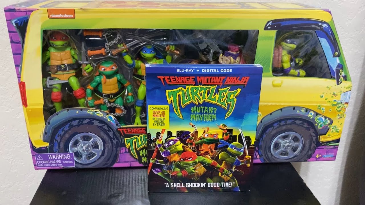TMNT Mutant Mayhem Blu-Ray Unboxing with Ooze Cruisin’ Figures Set