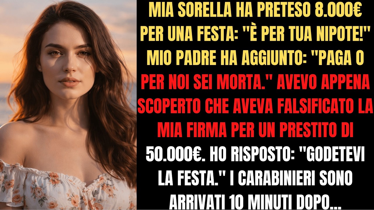 Mia sorella pretendeva 8.000€ per una festa. Non sapeva che trappola le avevo teso... 🤫