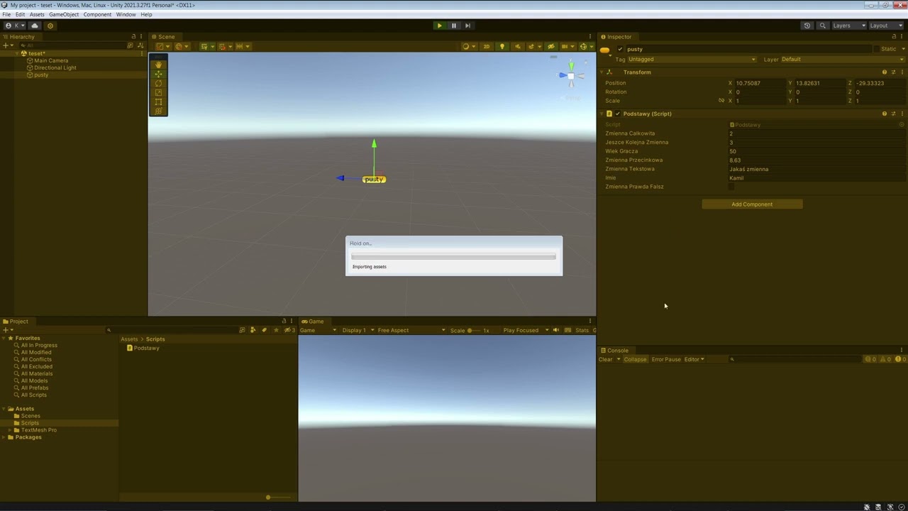 Podstawy programowania w Unity: switch