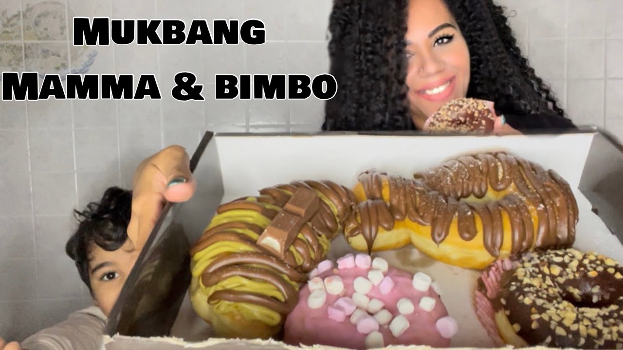 DONUTS MUKBANG MAMMA & BIMBO🍩 +GRAFFA e CORNETTO GRAFFA EATING SHOW ITA