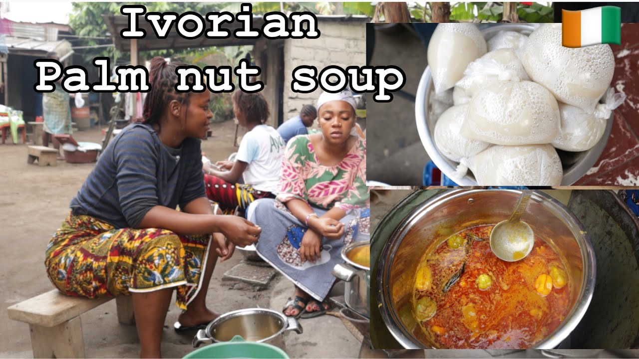 Cooking Ivorian food PLACALI|| How PALM NUT SOUP is made in IVORY COAST|| Placali et sauce graine
