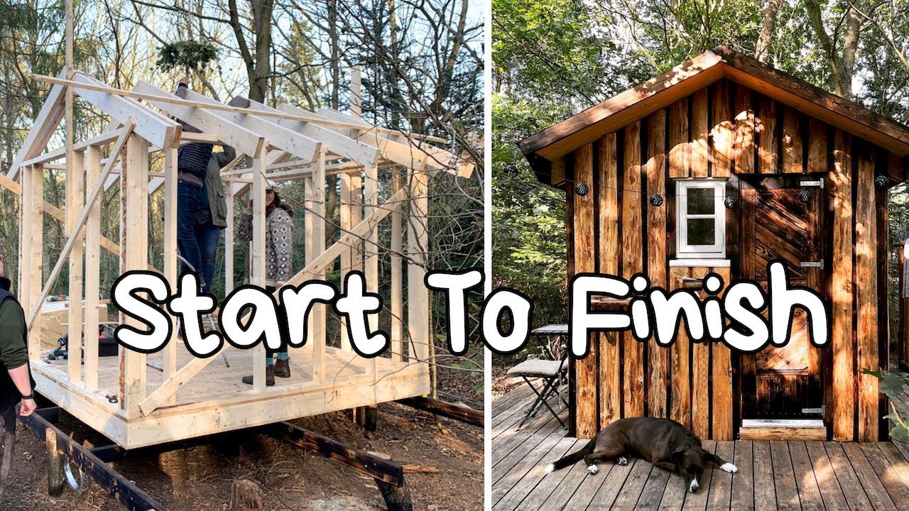 Building a Cozy Cabin In The Woods I Start To Finish
