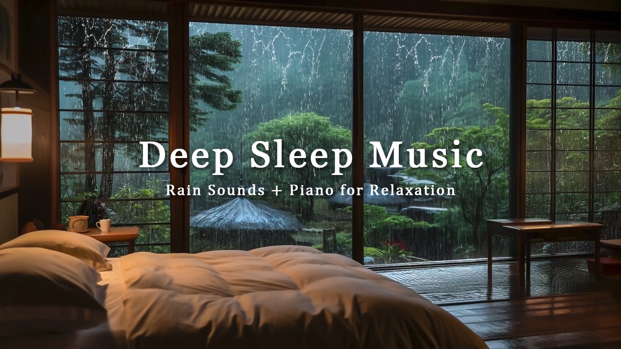 Rain Outside the Window with Piano - Relaxing Sleep Music for Calm Mind and Rest