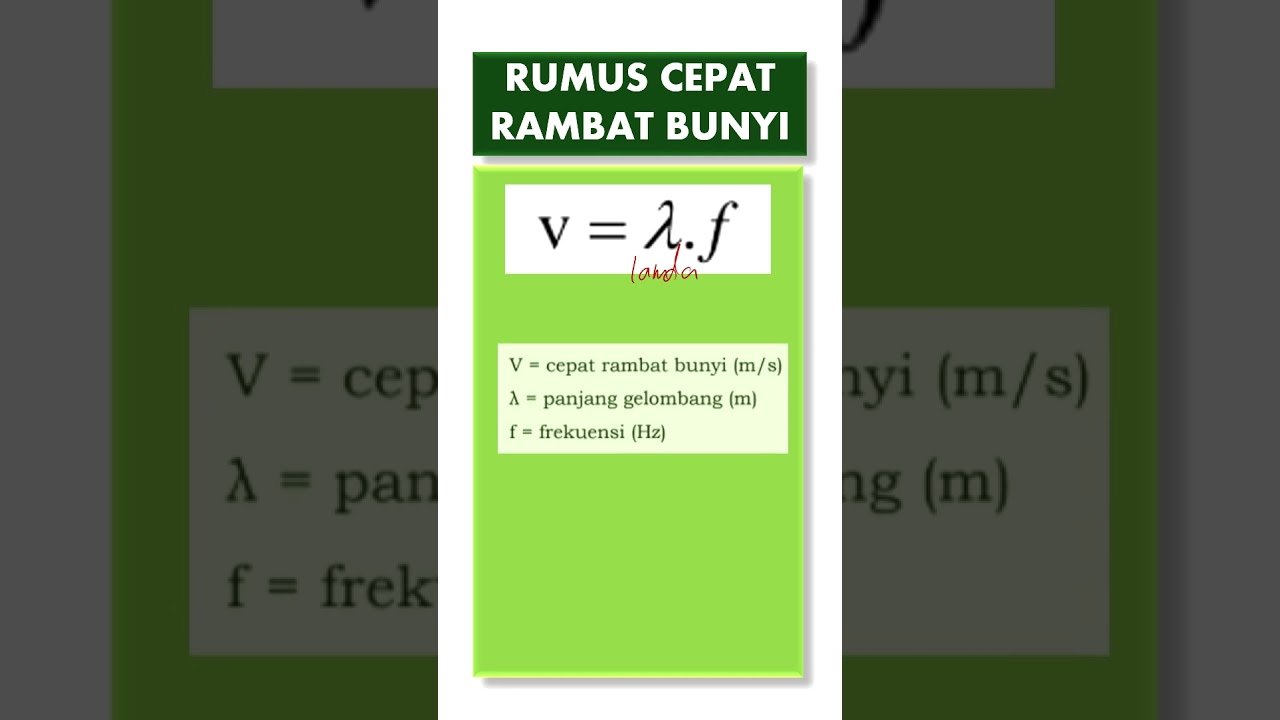 #FISIKA RUMUS CEPAT RAMBAT BUNYI