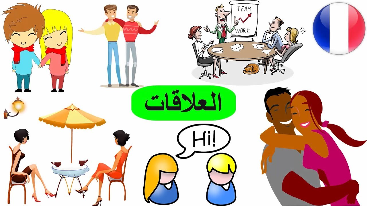 العلاقات  | مفردات العلاقات في اللغة الفرنسية | تعلم اللغة الفرنسية للاطفال