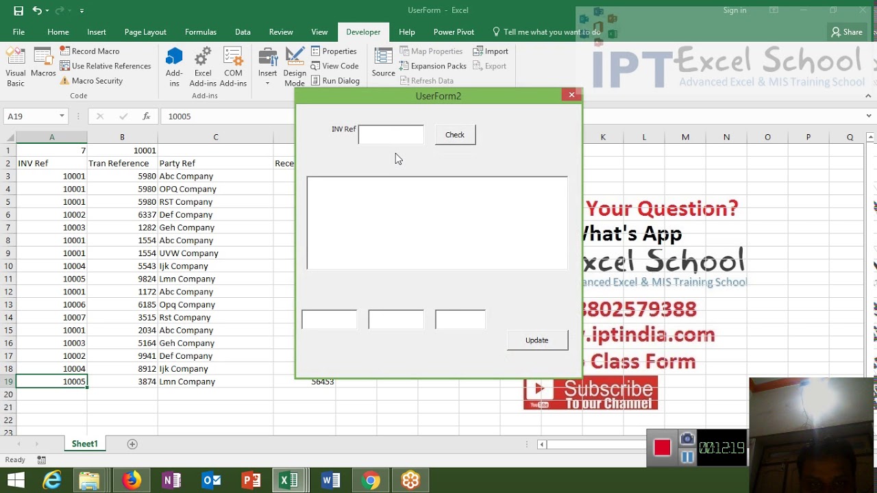Make a intrective USERFORM in Excel VBA for MIS Report