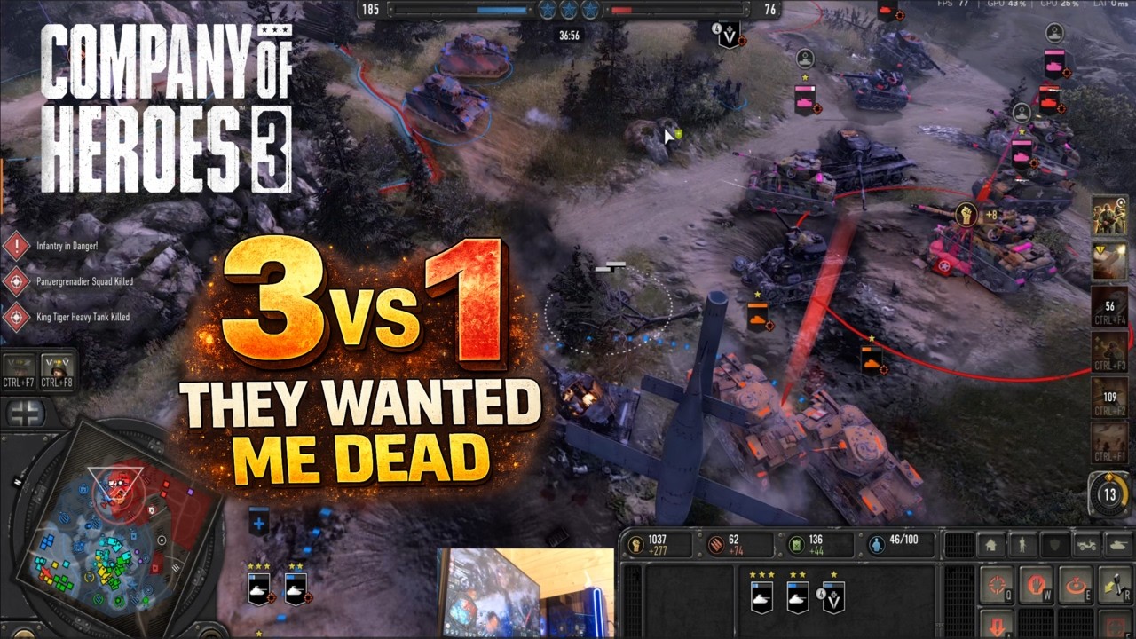 CoH3 - Slow Game Turns Into Carnage | 4 vs 4 | Monte Cavo