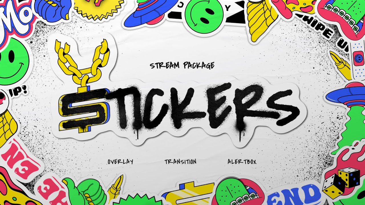 Stickers Twitch Overlay and Alerts Stream Package for OBS