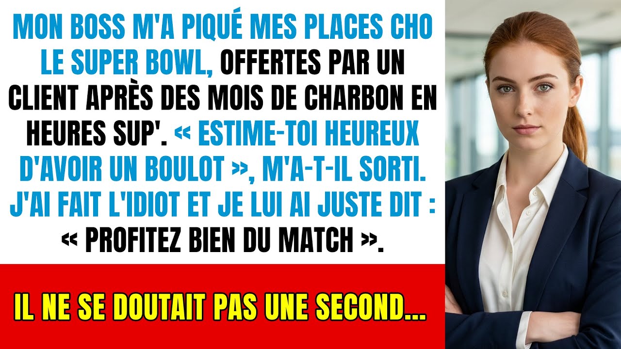 « Sois déjà contente d'avoir un job » : Mon boss vole mes billets VIP et se fait virer à 9h30