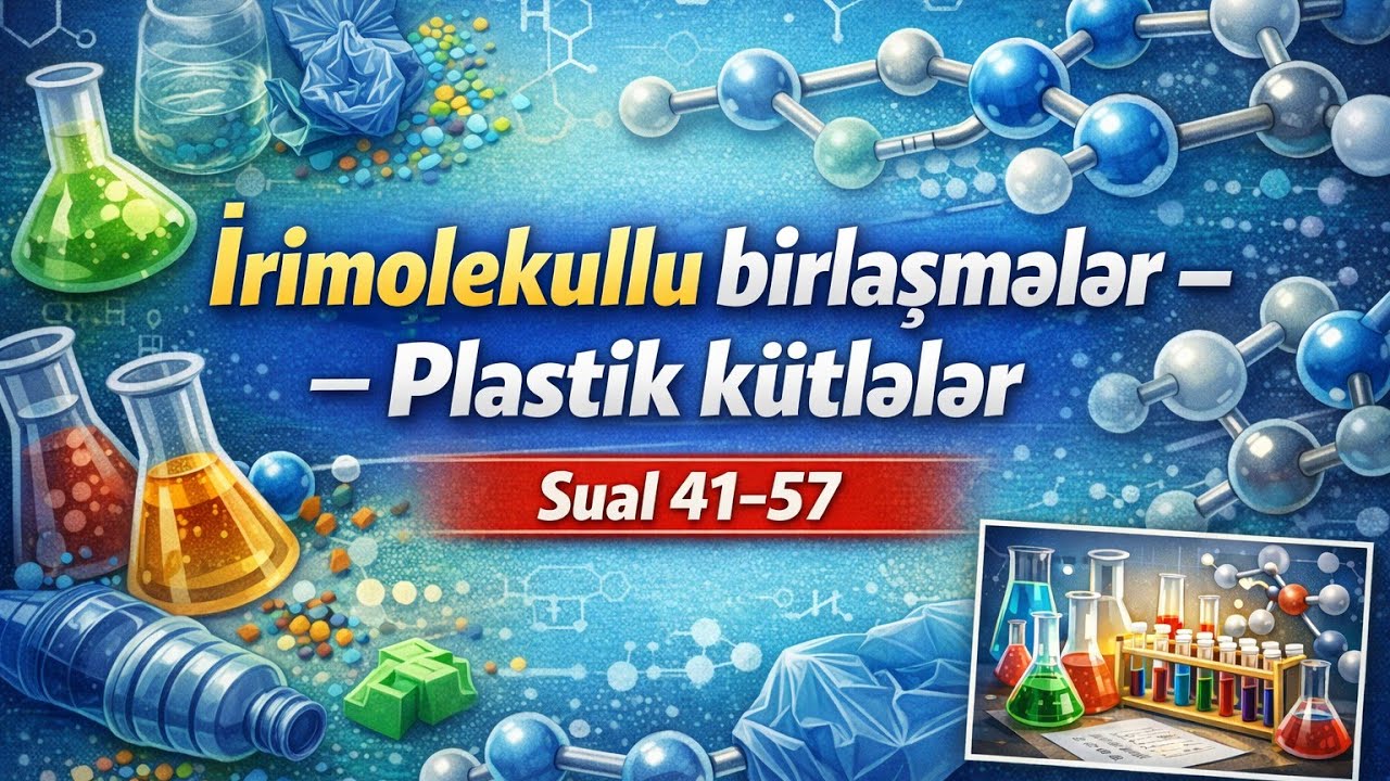 DİM 2025 Kimya – Plastik kütlələr | İrimolekullu birləşmələr | Test 41–57 (Son hissə)