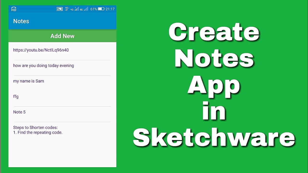 Simple Note saving app in sketchware