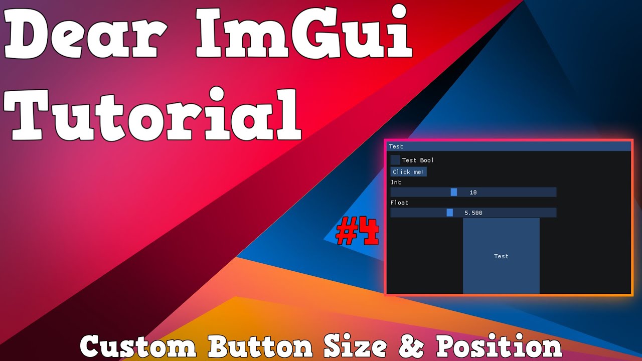Уважаемые ImGui Tutorials C++ (#4) Пользовательский размер и положение кнопки