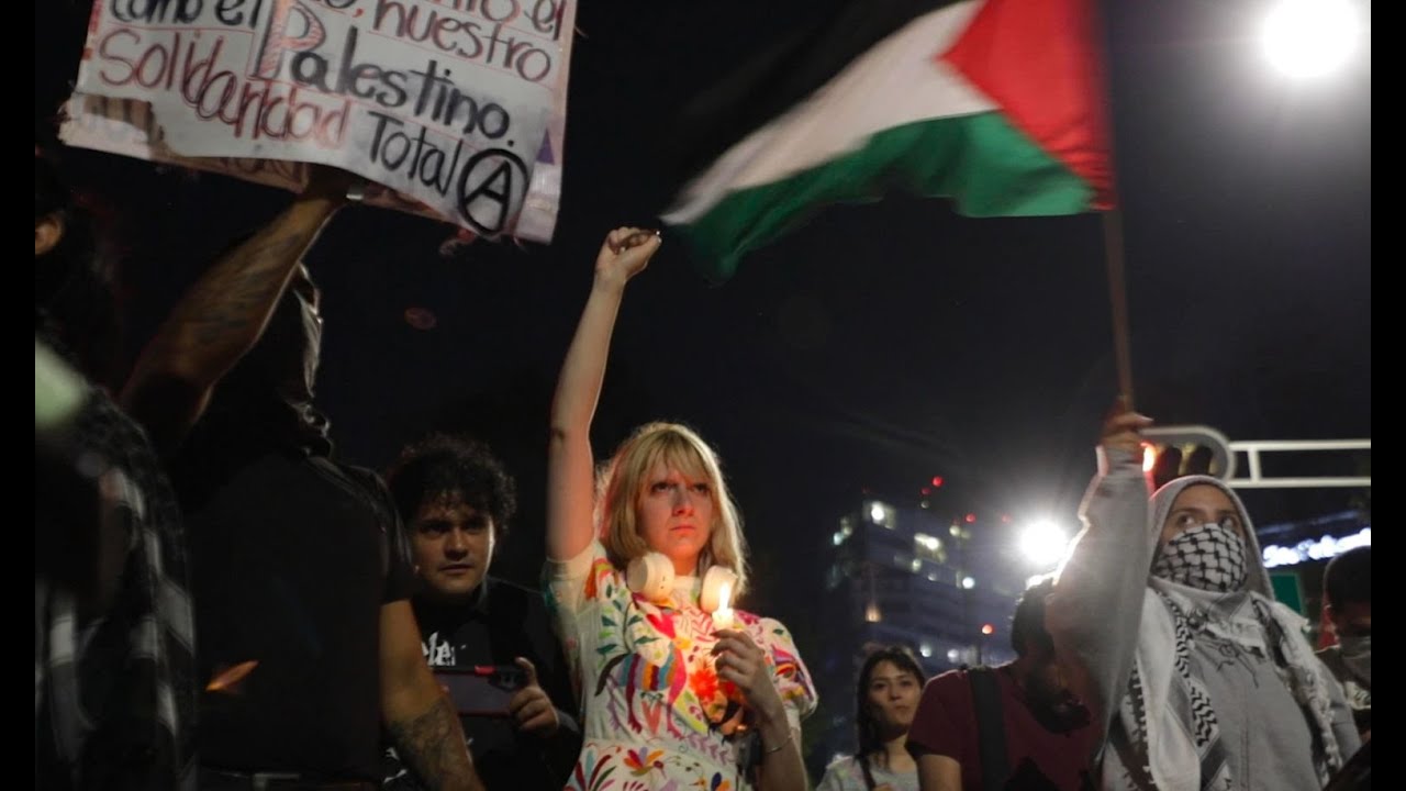 Protestan en la embajada de Israel en México contra el genocidio en Palestina