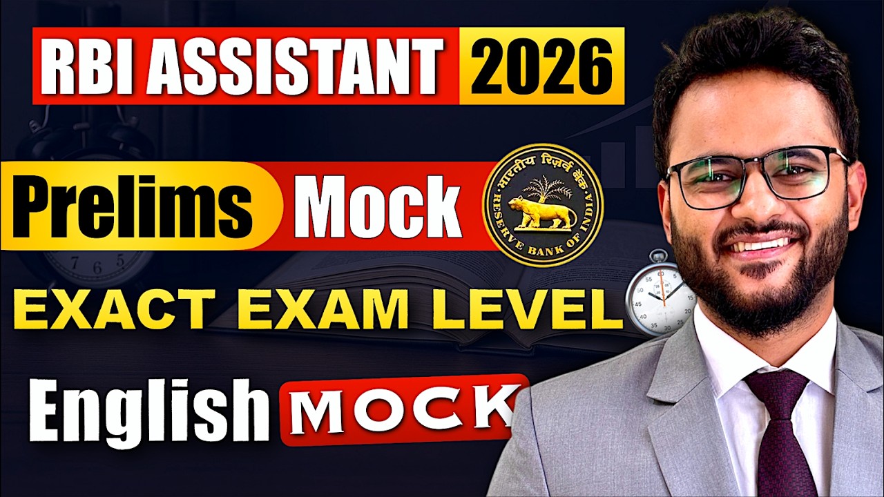🔥RBI Assistant Complete English Mock in1 Class | RBI Assistant 2026 by Chirag Chopra Sir