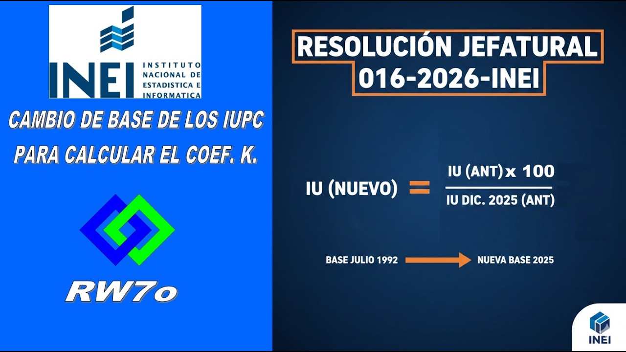 Cálculo de cambio de base de índices unificados de precios de la construcción con la formula oficial