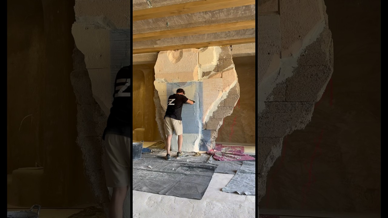 ARTIFICIAL STONE PROCESS WITH CONCRETE #piedraartificial#artificialstone #construction #decora&ccedil;&atilde;o