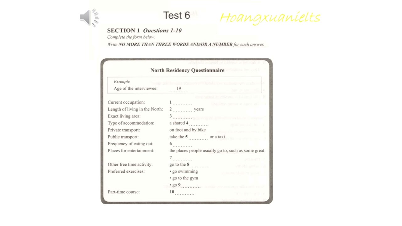 IELTS Listening Actual Tests Vol 4 Test 6