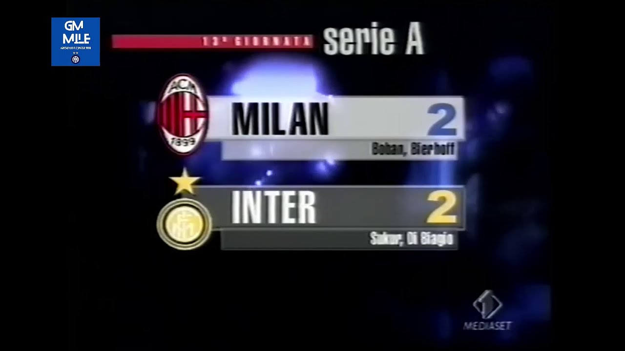 2000-01 (13^ - 07-01-2001) Milan-INTER 2-2 [H.Ş&uuml;k&uuml;r,Boban,DiBiagio,Bierhoff] Controcampo Italia1
