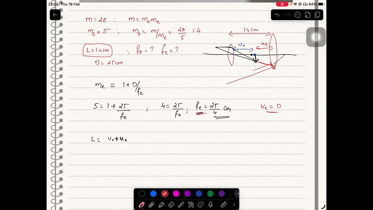 Compound microscope problem ; Ray optics