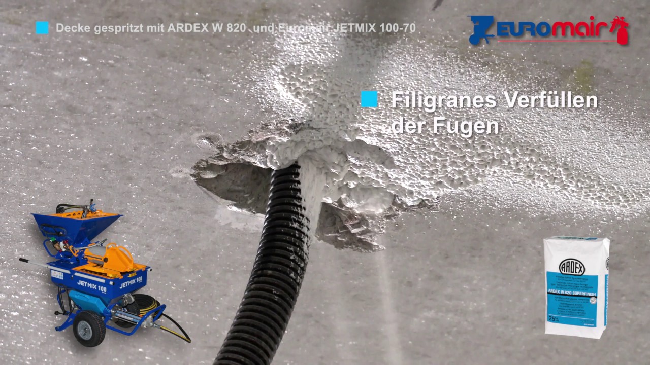 Wie kann man Ardex W820 spritzen? Euromair Jetmix 100-70