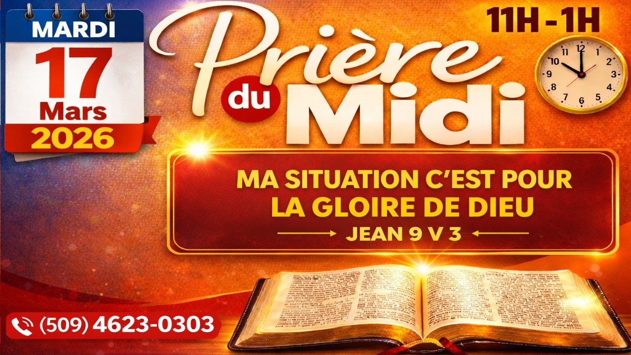 PRIERE MIDI EN DIRECT MARDI 17 MARS 2026  ► PRIEZ SANS CESSE