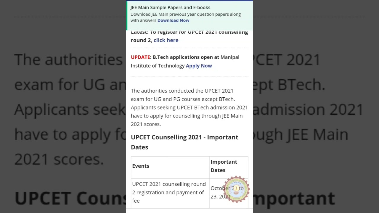 upcet counseling important date and registration/upcet  counseling2021dates/upcet registration, aktu