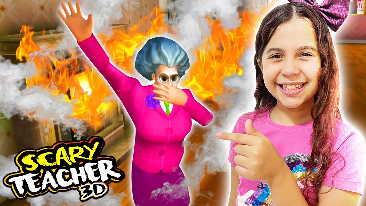 A LAREIRA DA PROFESSORA EXPLODIU - Scary Teacher