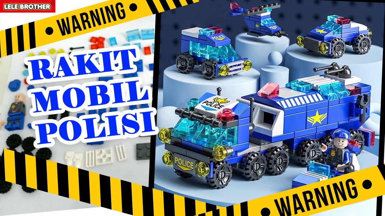 Unboxing dan merangkai lego mobil truck polisi dari Lelebrother | Lego Unofficial