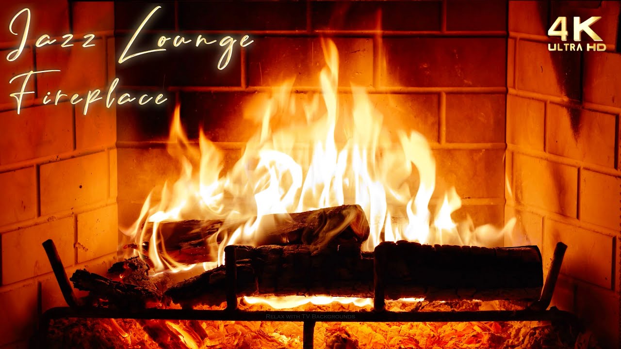 Relaxing Jazz Lounge Music Fireplace ~ Cozy Night Jazz Ambience