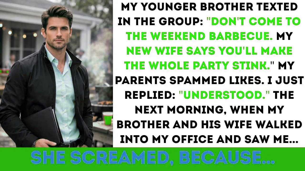 Don’t Come To The BBQ!” My Younger Brother Banned Me From It. Until They Stepped Into My Office…