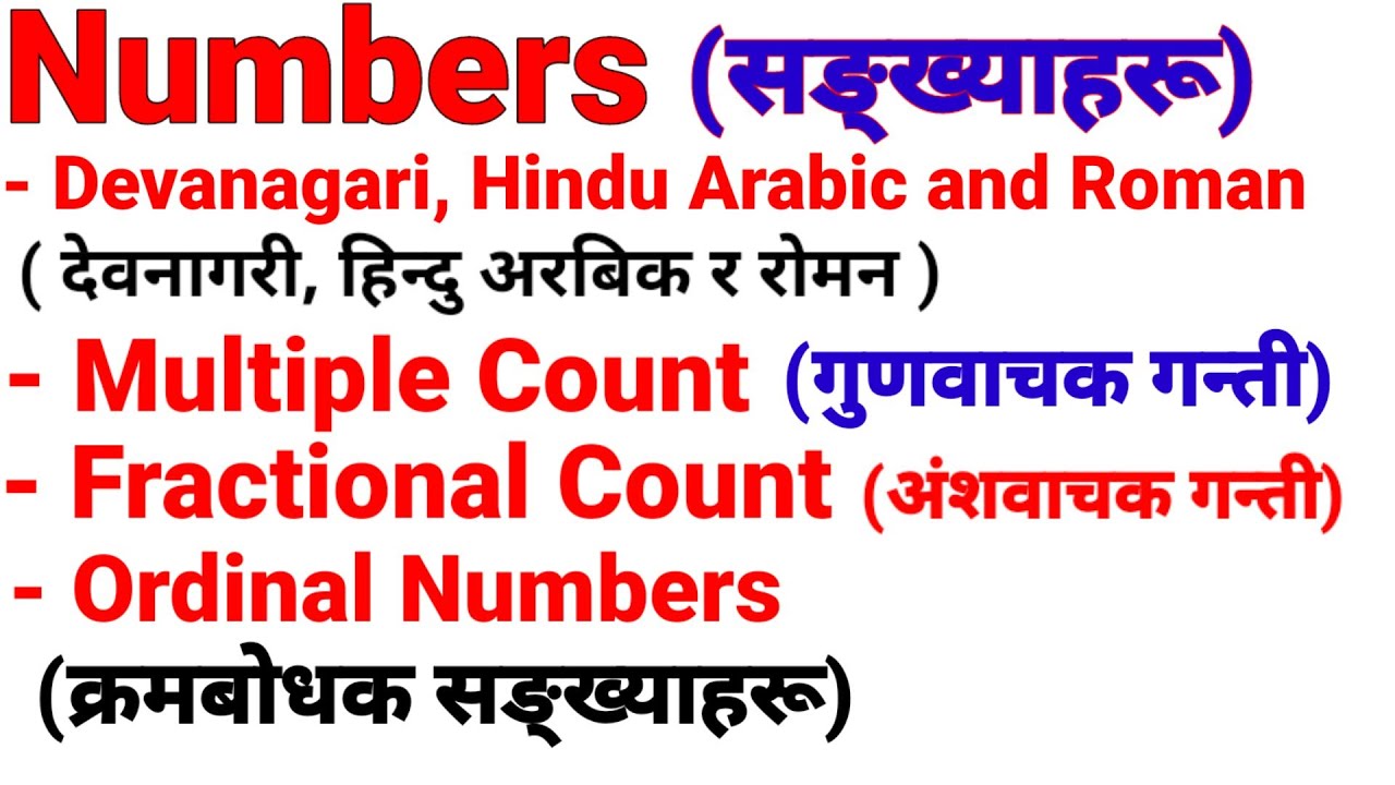 Numbers in nepali | Devanagari numbers,  | Roman Number | Ordinal Number, Multiple, Fractional count