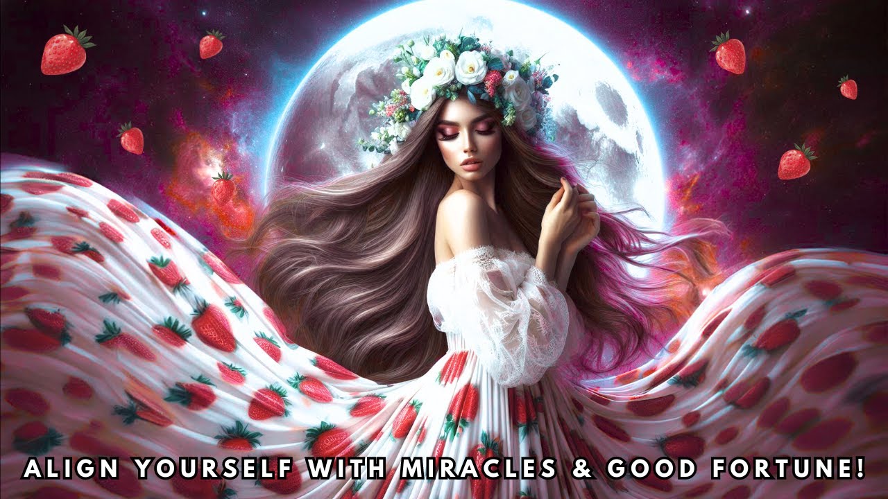 Strawberry Full Moon Meditation Music 🌕🍓POWERFUL Frequencies for Full Moon Night June 2025!