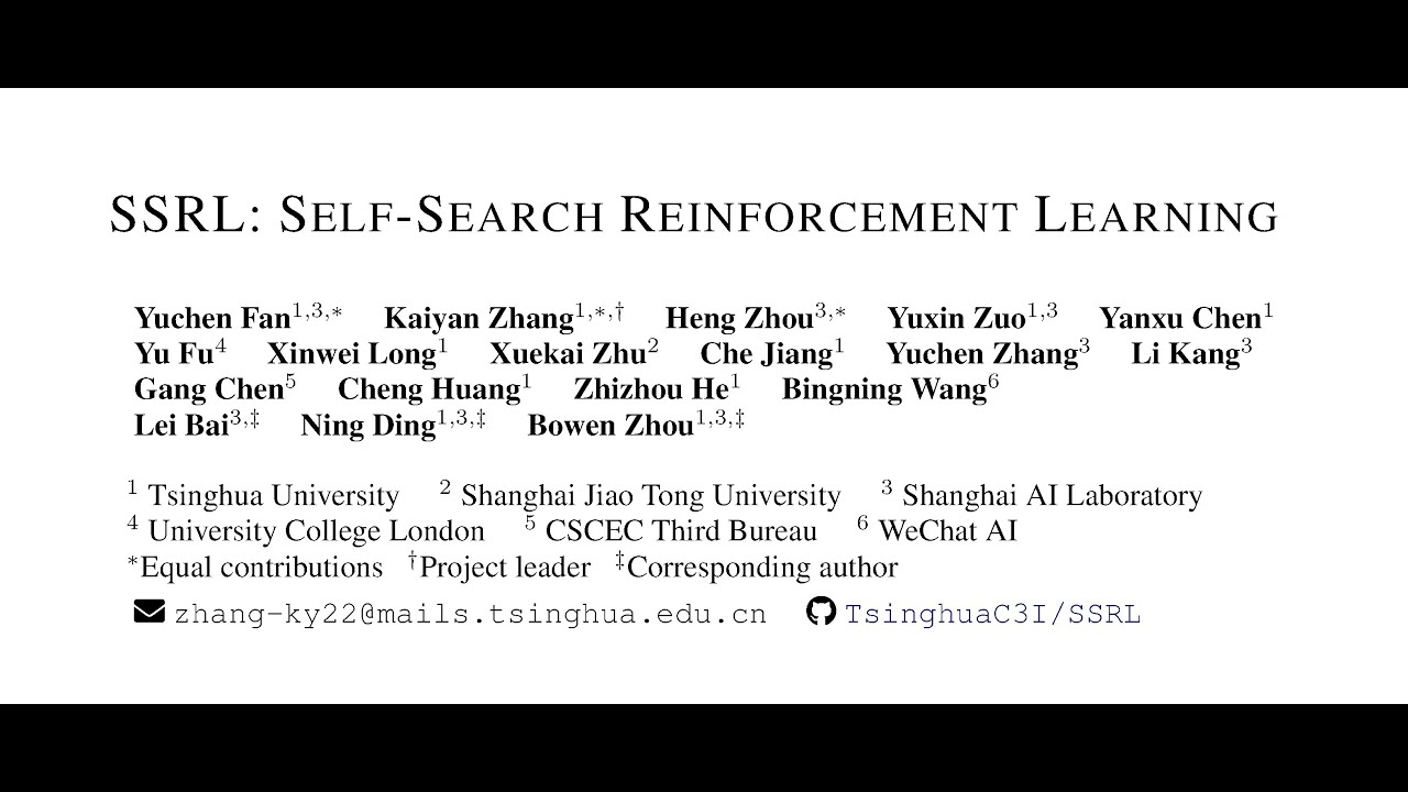[QA] SSRL: Self-Search Reinforcement Learning