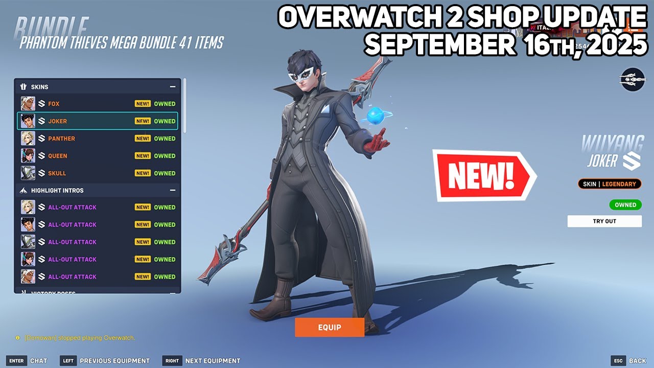 *NEW* PHANTOM THIEVES (PERSONA) IN OVERWATCH! Overwatch 2 Shop Update [September 16th, 2025]