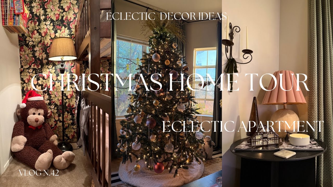 A CHRISTMAS TOUR OF AN ECLECTIC APARTMENT FILLED WITH VINTAGE FINDS.