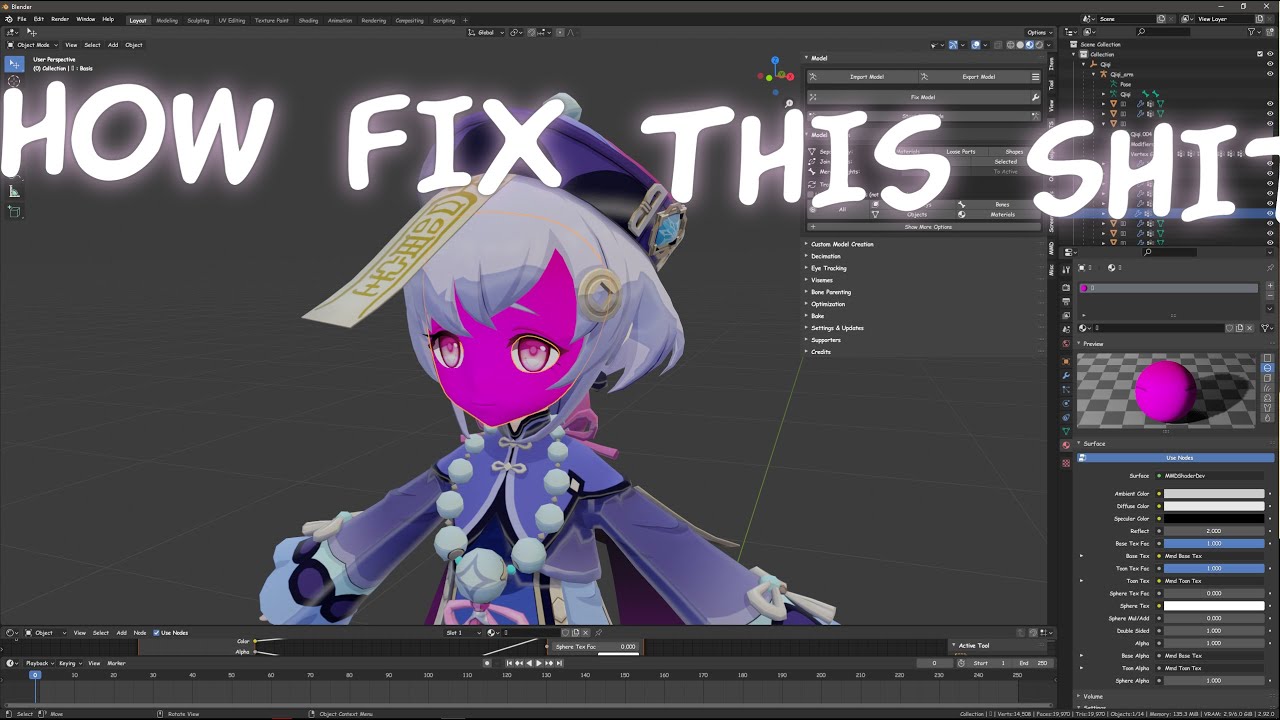 How to Fix Purpule bug MMD to Blender🤬