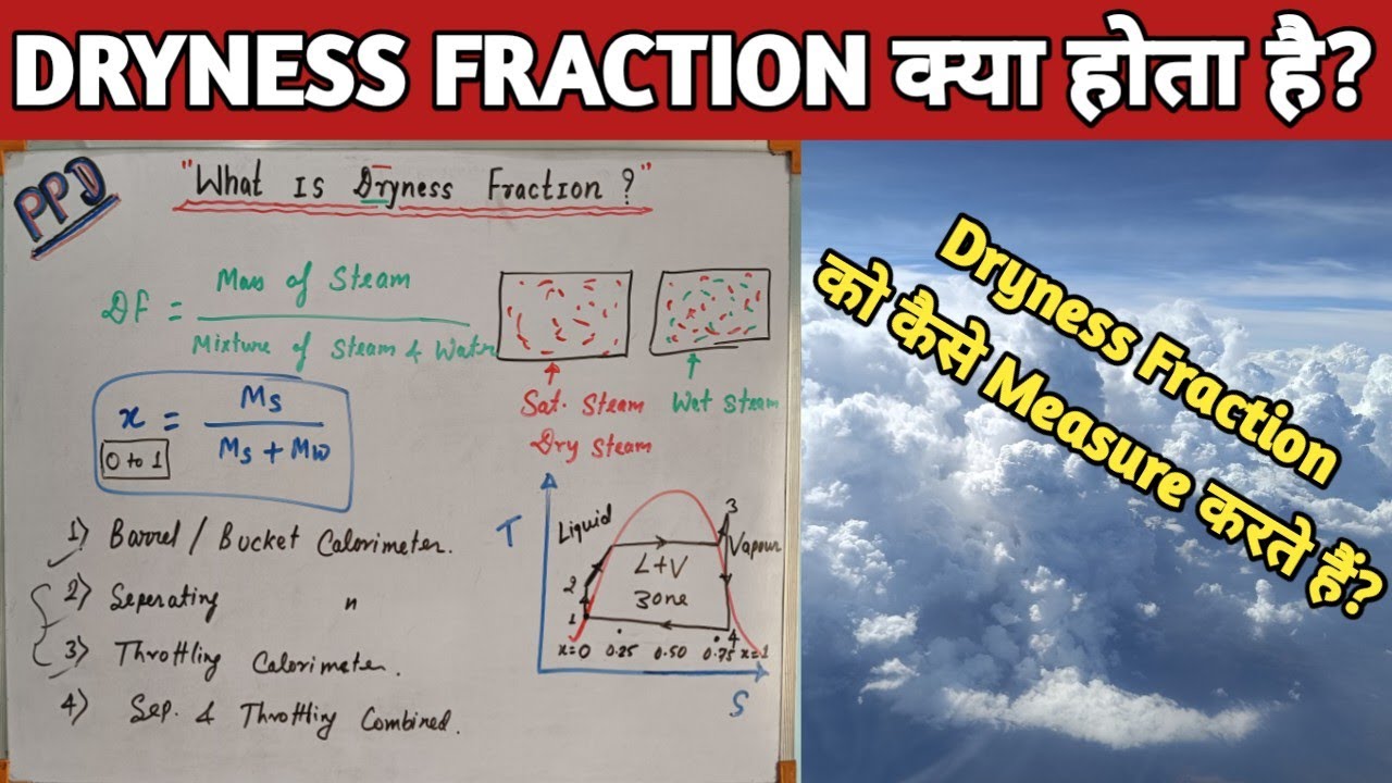 DRYNESS FRACTION In Hindi | What is Dryness Fraction? | How can measure the dryness of steam? |