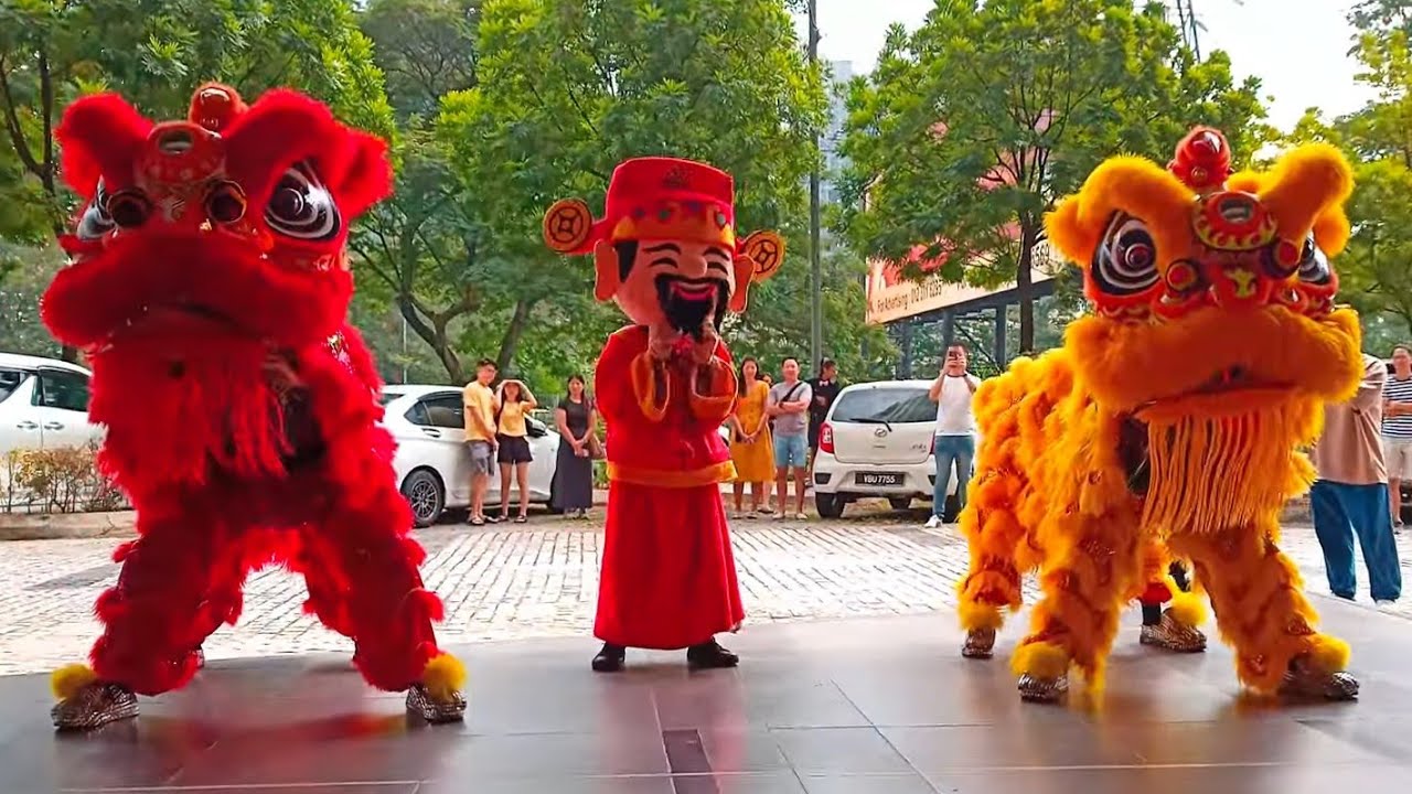 Double Traditional Lion Dance went to pet shop with Choy San Yeh