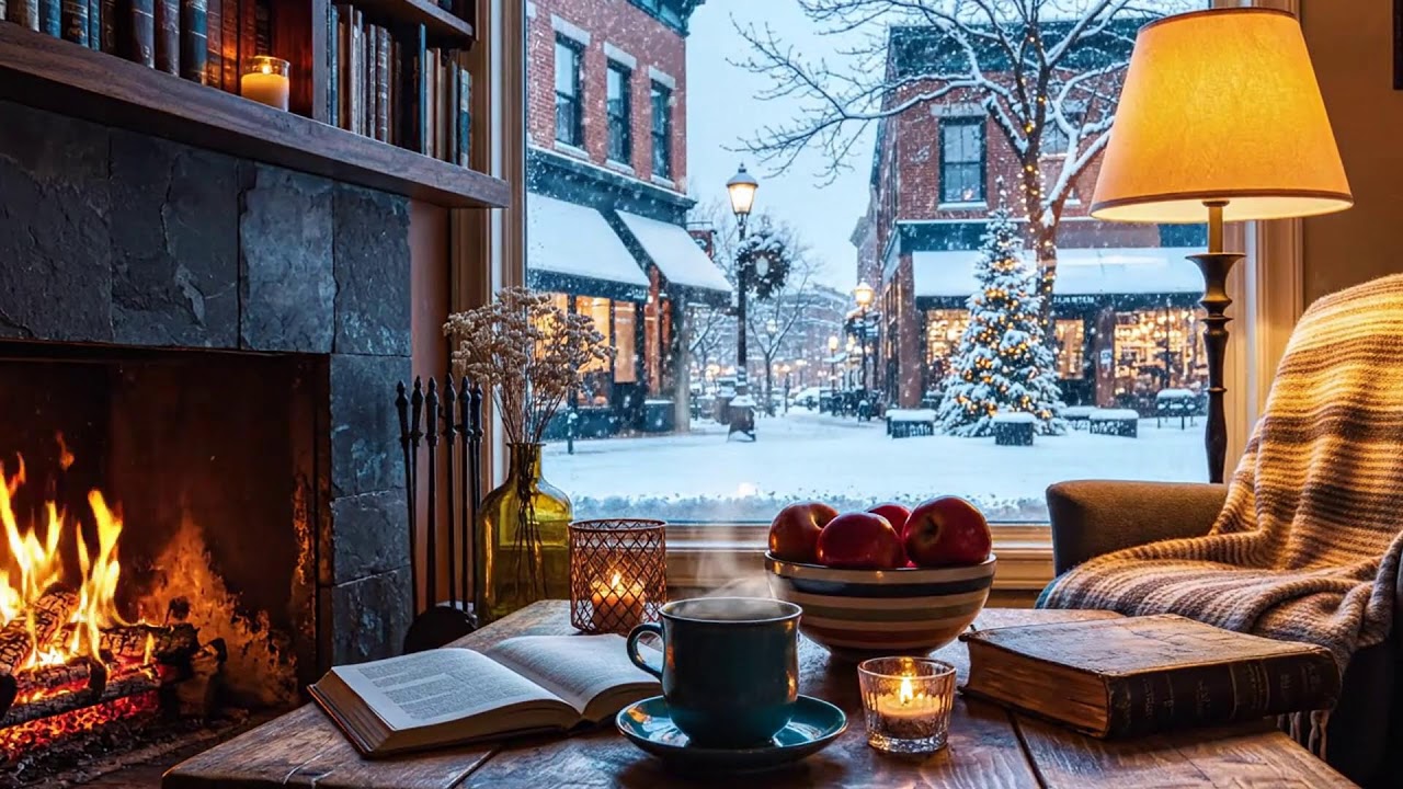 Snow Outside, Jazz Inside 🔥 Cozy Café Ambience for Focused Work & Study