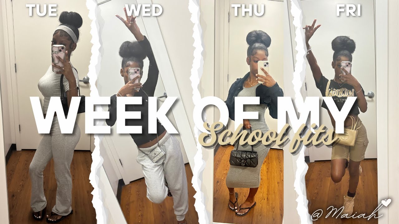 Week of My School outfits | ootd, school vlog, chitchat, studying